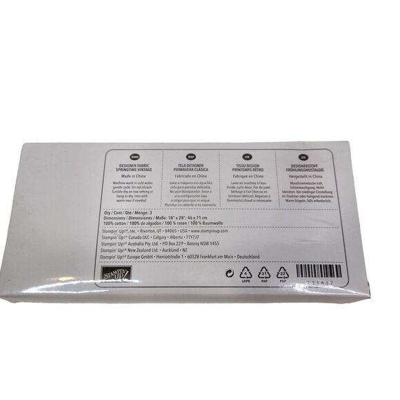 Stampin' Up! SPRINGTIME VINTAGE Designer Fabric 3 Fat Quarters‎ 18x28 NEW Sealed - Picture 2 of 5